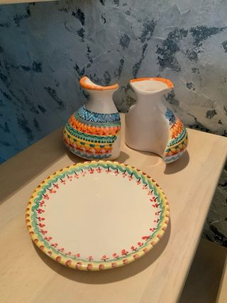 Vaso doppio ceramica Salento multicolor
