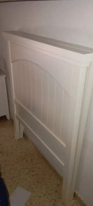 2 Cabeceros Madera Maciza Blancos Cama 90