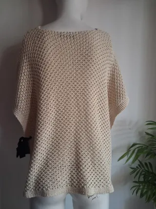 Blusa de punto beige talla única