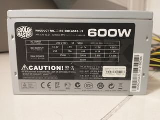 Fuente Alimentación Cooler Master 600W ATX 2.31