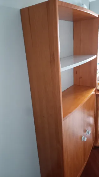 Estantería de madera con puertas
