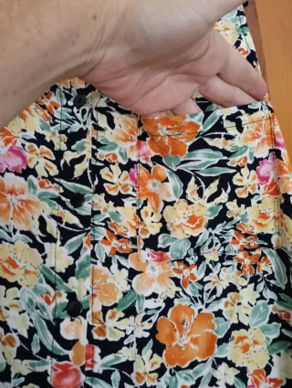 Blusón/Vestido floral sin mangas XL