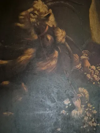 Óleo sobre tabla con marco dorado