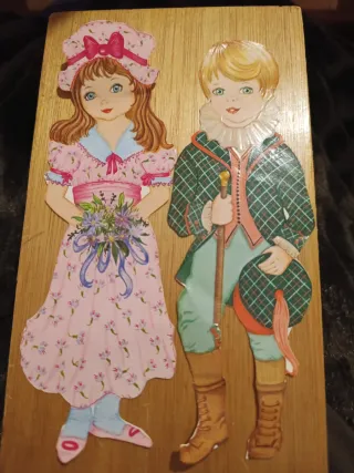 Estampitas Vintage Pareja Troqueladas