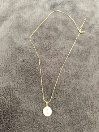 Colgante inicial I con perla y circonitas