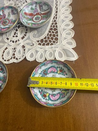 4 Platos Porcelana China Macao Antiguos