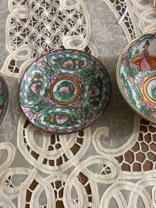 Juego de té Chino Macao : 2 platos, cuenco