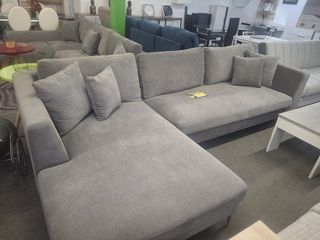 Sofá rinconera gris tela