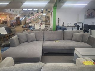 Sofá rinconera gris tela