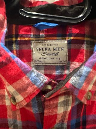 Camisa Sfera cuadros multicolor rojo