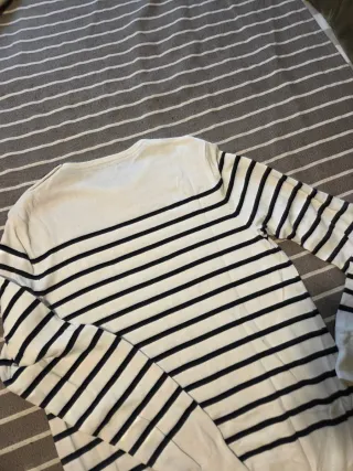 Maglia Kiabi a righe bianche e blu