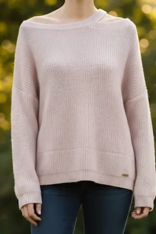 Jersey Guess cuello desigual rosa talla M