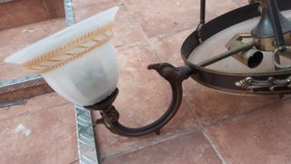 Lámpara de techo vintage metal y cristal