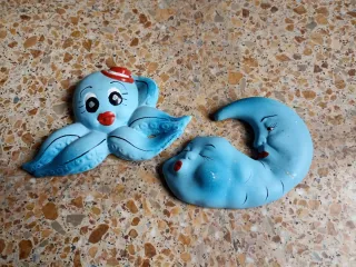 Decoración infantil cerámica pulpo y luna