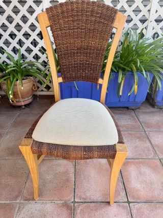 Mesa Comedor Rattan y 4 Sillas