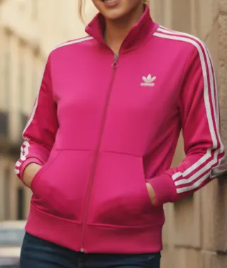 Chaqueta Adidas Talla 38 Rosa/Blanco