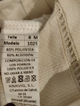 Vestido bebé niña 6 meses