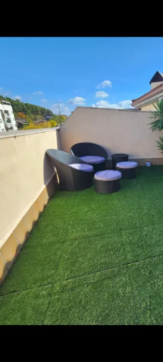 Conjunto de terraza ratán negro