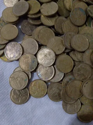 Lotto di monete antiche da 5 pesetas