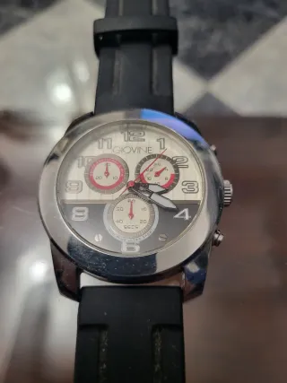 Reloj Giovine Cronógrafo Negro y Plateado