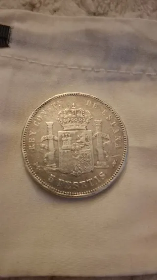 Moneda 5 Pesetas Plata Alfonso XIII 1895