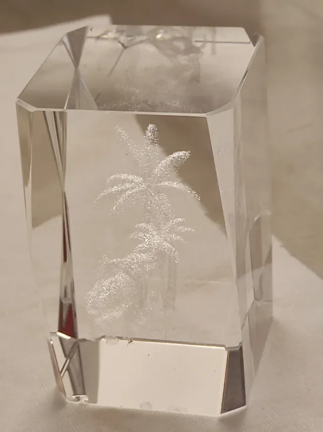 Pisapapeles Cristal 3D Elefante con Palmera