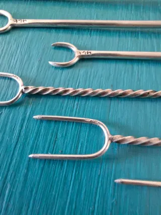 ANTIGUO PALILLERO CRISTAL TALLADO Y PLATA