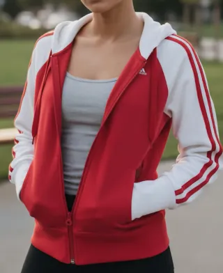 Chaqueta Adidas Retro Roja y Blanca Talla 36
