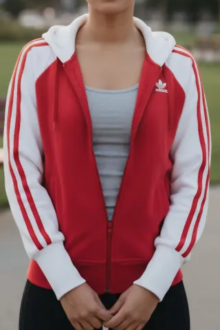 Chaqueta Adidas Retro Roja y Blanca Talla 36