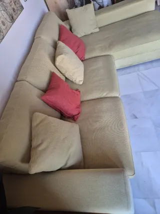 Sofá chaise longue beige