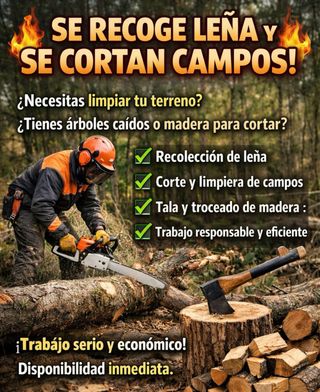 Servicio de recogida de leña y corte de campos