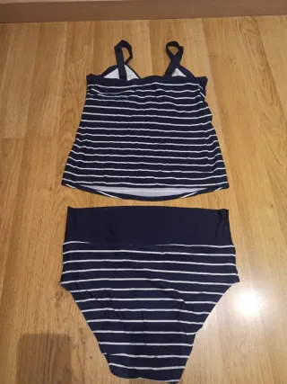 Bañador premamá rayas azul y blanco