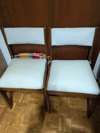 6 Sillas Comedor Blanco y Madera. Laredo Cantabria
