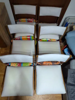 6 Sillas Comedor Blanco y Madera. Laredo Cantabria