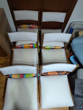 6 Sillas Comedor Blanco y Madera. Laredo Cantabria