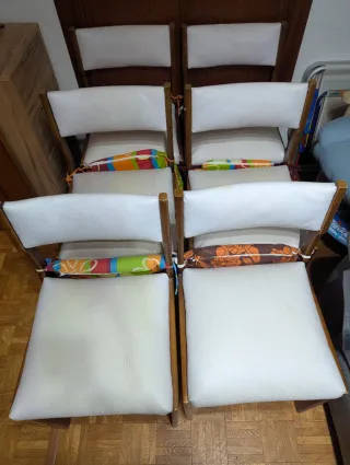 6 Sillas Comedor Blanco y Madera. Laredo Cantabria