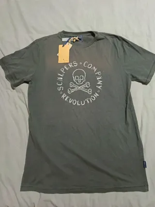 Camiseta Scalpers Verde tirando a gris Talla S