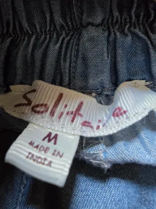 Pantalón Palazzo Bordado Solitaire Azul