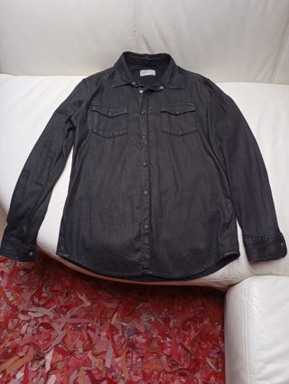 Camisa vaquera GAS efecto encerado negra