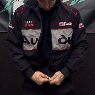 Chaqueta Racing Audi Sport Negra y Gris