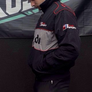 Chaqueta Racing Audi Sport Negra y Gris