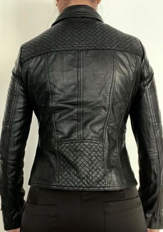Chaqueta Biker Piel Cuero River Island UK Talla S