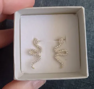 Pendientes serpiente con circonitas