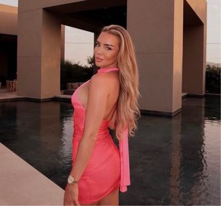 Vestido Zara Naranja y Rosa Talla S