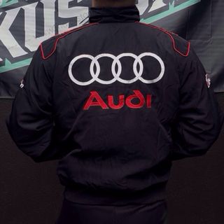 Chaqueta Racing Audi Negra y Gris