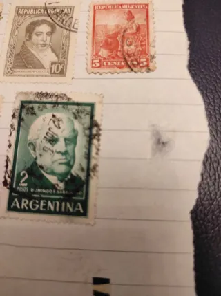 Francobolli antichi della Danimarca e dell'Argentina