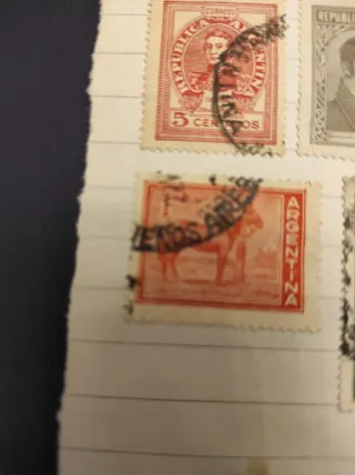 Francobolli antichi della Danimarca e dell'Argentina