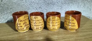 4 Vasitos Terracota. 18º Aniversaro Bar Los Chicos