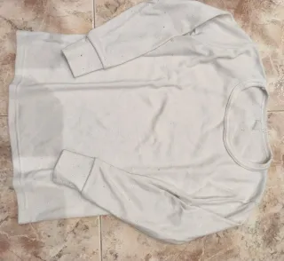 Camiseta interior blanca afelpada manga larga