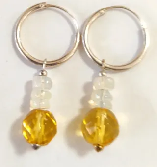 Pendientes Citrino y Ópalo Etíope Plata 925